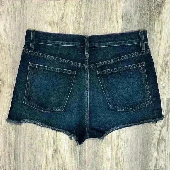 Madewell The Dad Jean Shorts Cutoff Dark Wash Denim High Rise Button Fly Size 27 - Picture 7 of 10